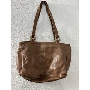 SAS Vintage Light‎ Brown Leather Handbag Shoulder Purse USA Double Zipper